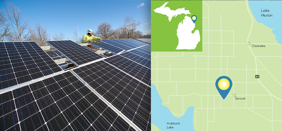 map of the caledonia solar plant